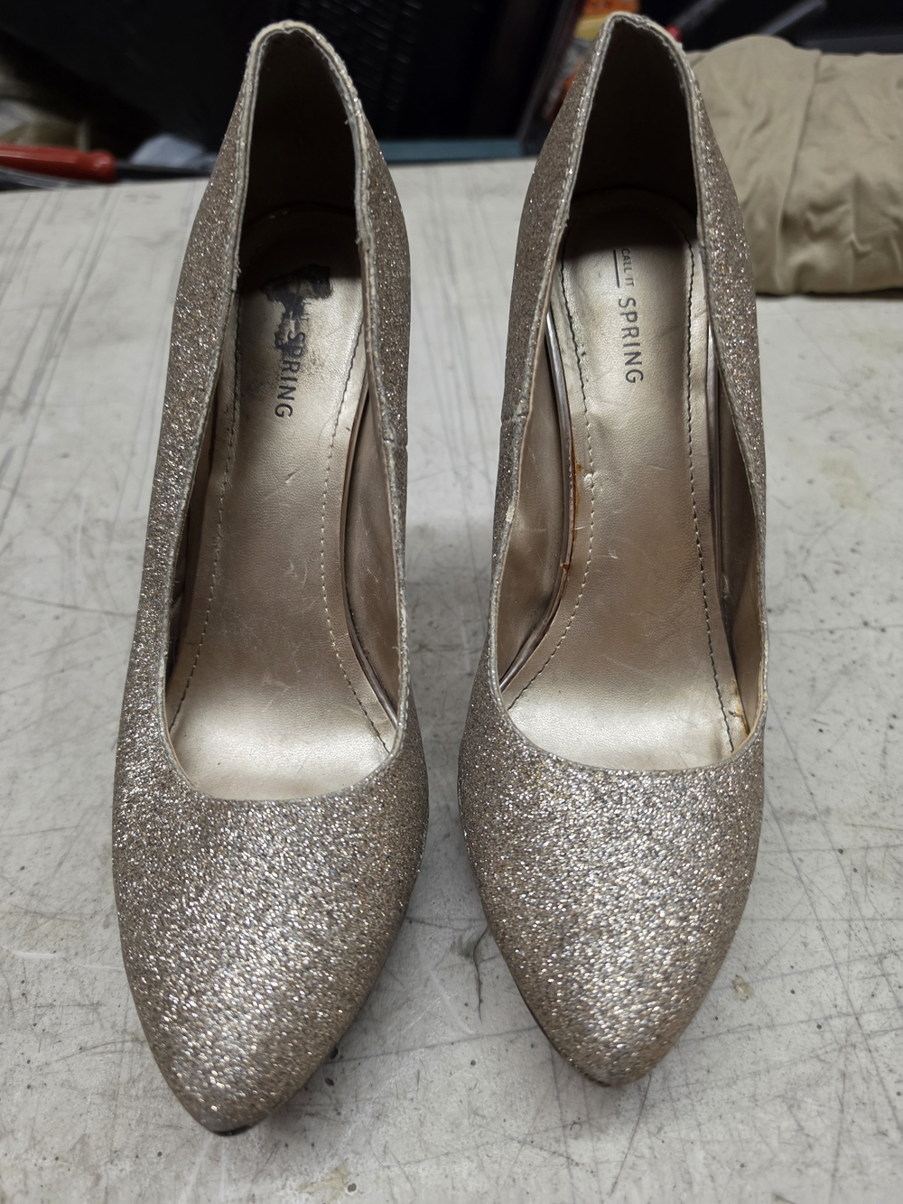 Call It Spring Rose Gold Glitter Pointed Toe Pumps